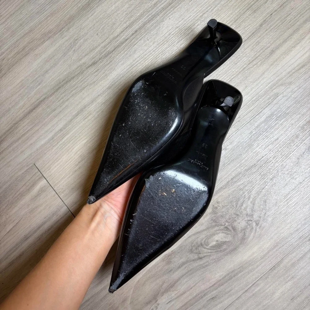Saint Laurent Black Pointed Heels - Picture 5 of 8